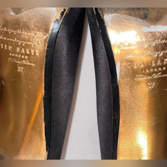 Ted Baker Skalett Black Satin Bow Pointed Toe Stiletto Pump Shoes Sz 37 Women - Picture 7 of 7